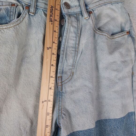 PacSun Jeans Women’s 26 Patchwork Light Blue Denim High Rise Dad Jean Casual - Picture 6 of 10